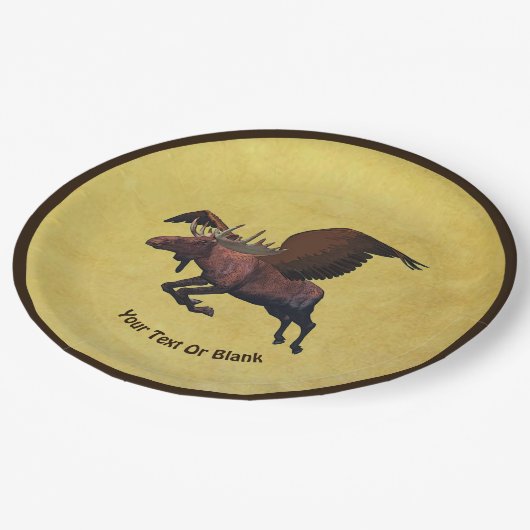 Flying Moose Pappteller (Schrägansicht)