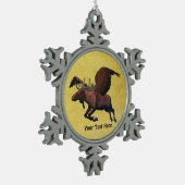 Flying Moose Schneeflocken Zinn-Ornament (Links)