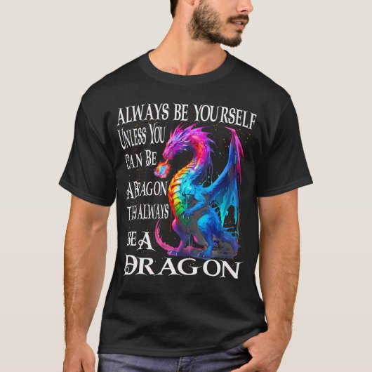 Flying Mythical Creature Cool Dragon Flame Spewing T-Shirt (Vorderseite)