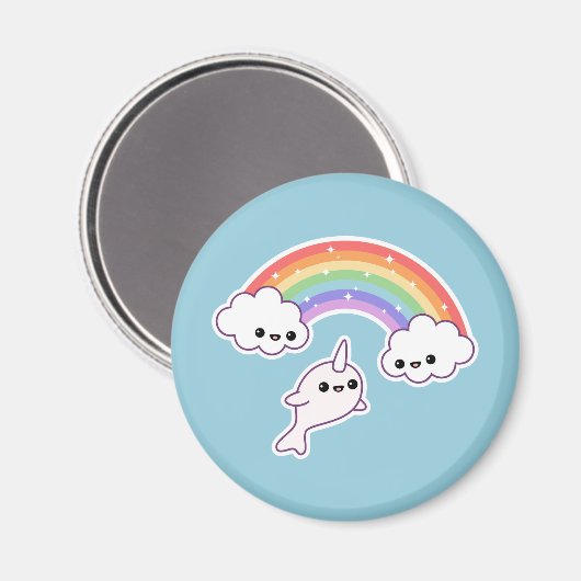 Flying Narwhal Magnet (Vorderseite/Rückseite)