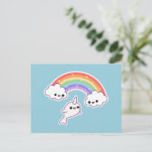 Flying Narwhal mit Rainbow Postkarte (Stehend Vorderseite)