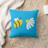 Flying niedliche Biene mit Blume Dissy. Kissen (Decke)