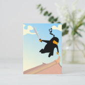 Flying Ninja Postkarte (Stehend Vorderseite)