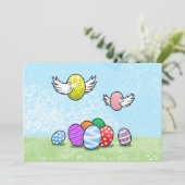 Flying Oaster Eggs Einladung (Stehend Vorderseite)