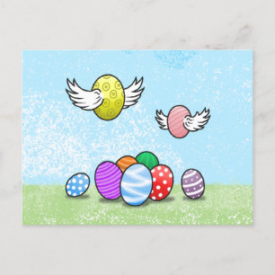 Flying Oaster Eggs Feiertagspostkarte