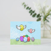 Flying Oaster Eggs Feiertagspostkarte (Stehend Vorderseite)