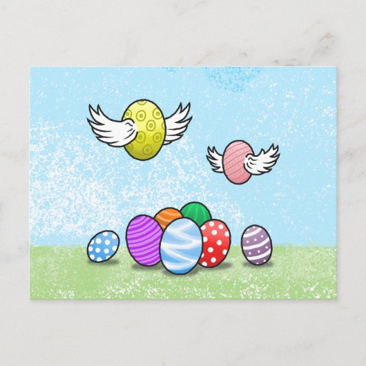 Flying Oaster Eggs Feiertagspostkarte (Vorderseite)