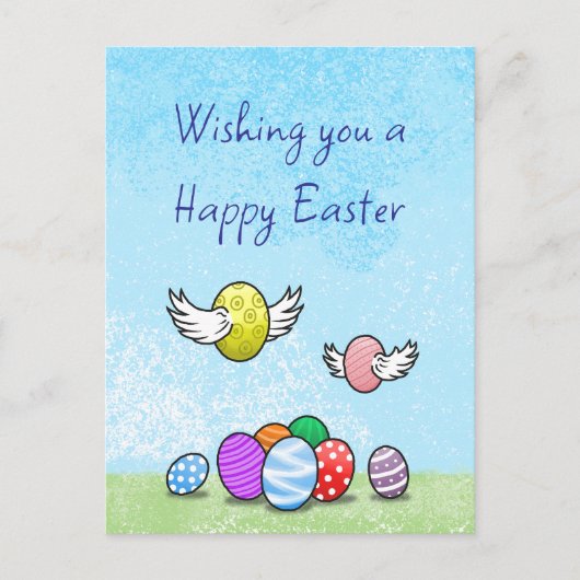 Flying Oaster Eggs Feiertagspostkarte (Vorderseite)