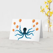 Flying Octopus Karte (Gelbe Blume)
