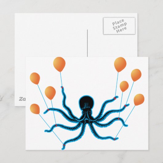 Flying Octopus Postkarte (Vorne/Hinten)