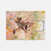 Flying Orange Tabby Cat Im Garten Fleecedecke (Vorderseite (Horizontal))