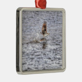 Flying Osprey & Fish HDR Wildlife Foto Geschenk Silbernes Ornament (Rechts)