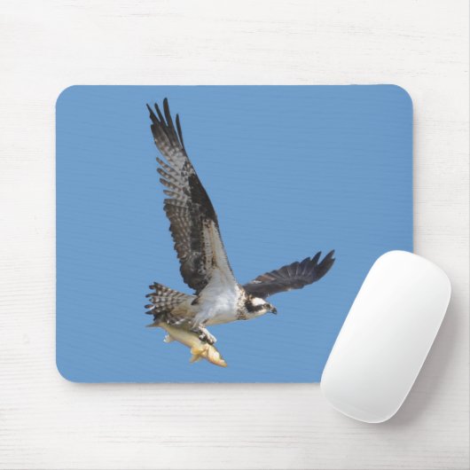 Flying Osprey & Fish Wildlife Fotogray Mousepad (Mit Mouse)