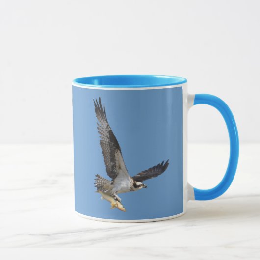 Flying Osprey & Fish Wildlife Fotogray Tasse (Rechts)