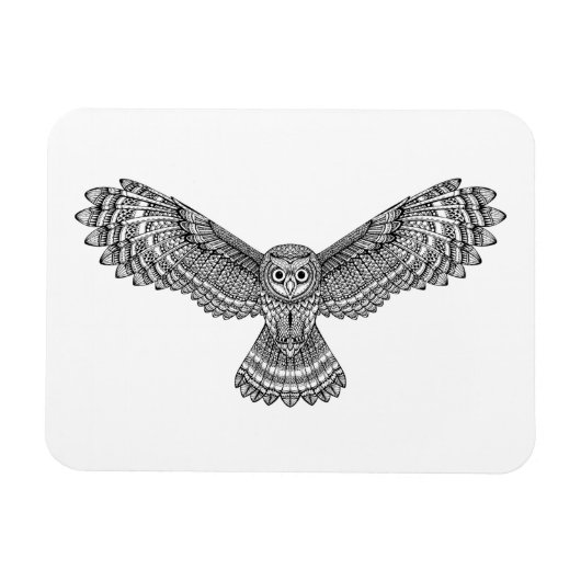 Flying Owl Zendoodle Magnet (Horizontal)