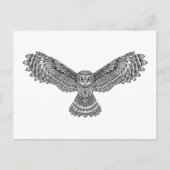 Flying Owl Zendoodle Postkarte (Vorderseite)