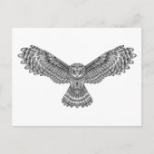 Flying Owl Zendoodle Postkarte (Vorderseite)