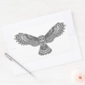 Flying Owl Zendoodle Rechteckiger Aufkleber (Umschlag)