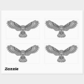 Flying Owl Zendoodle Rechteckiger Aufkleber (Blatt)