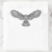 Flying Owl Zendoodle Rechteckiger Aufkleber (Tasche)