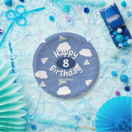 flying paper airplanes boy or girl birthday pappteller