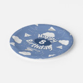 flying paper airplanes boy or girl birthday pappteller (Schrägansicht)