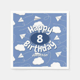 flying paper airplanes boy or girl birthday serviette