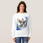 Flying Parakeet in Hat und Scarf Sweatshirt (Vorne ganz)