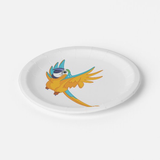 Flying Parrot Pappteller (Schrägansicht)