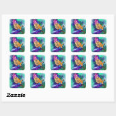 Flying Parrot-Sticker Quadratischer Aufkleber (Blatt)