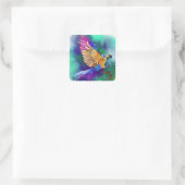 Flying Parrot-Sticker Quadratischer Aufkleber (Tasche)