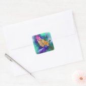 Flying Parrot-Sticker Quadratischer Aufkleber (Umschlag)