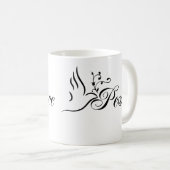 Flying Peace Dove Olive Branch Blue Hintergrund Kaffeetasse (VorderseiteRechts)