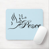 Flying Peace Dove Olive Branch Blue Hintergrund Mousepad (Mit Mouse)