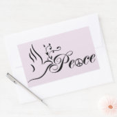 Flying Peace Dove Olive Branch Blue Hintergrund Rechteckiger Aufkleber (Umschlag)