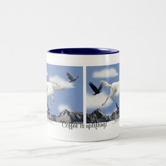 FLYING PEGASUS & EAGLES Fantasy Art Tasse (Mittel)