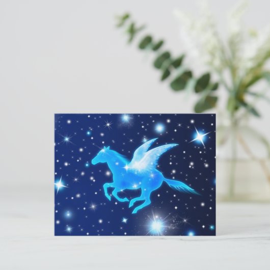 Flying Pegasus Postkarte (Stehend Vorderseite)