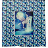 Flying Pegasus Unicorn Wasserfall Duschvorhang (Vorderseite)