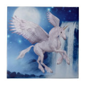 Flying Pegasus Unicorn Wasserfall Fliese (Vorderseite)