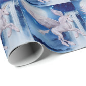 Flying Pegasus Unicorn Wasserfall Geschenkpapier (Rolleneckpunkt)