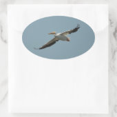 Flying Pelican 4-Aufkleber Ovaler Aufkleber (Tasche)