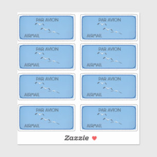 Flying Pelican Birds Airmail Stickers Aufkleber