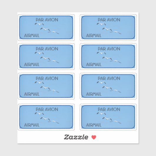 Flying Pelican Birds Airmail Stickers Aufkleber (Blatt)