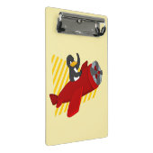 Flying penguin cartoon mini clipboard mini klemmbrett (Schrägansicht)