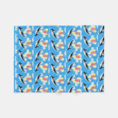 Flying Penguin Teddy Bear Fleecedecke (Vorderseite (Horizontal))