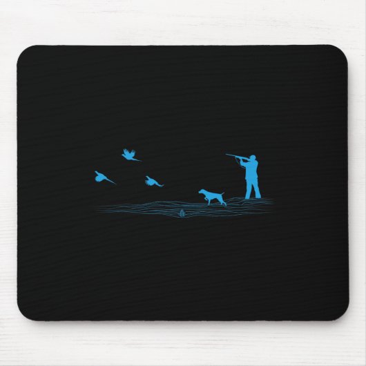 Flying Pheasant Graphic Upland Bird Hunter Hun Hun Mousepad (Vorne)