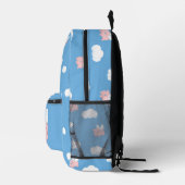 Flying Pig auf Blue Individuelle Name Bedruckter Rucksack (Rechts)