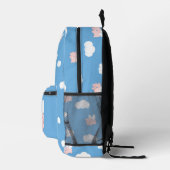 Flying Pig auf Blue Individuelle Name Bedruckter Rucksack (Rechts)