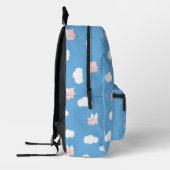 Flying Pig auf Blue Individuelle Name Bedruckter Rucksack (Links)
