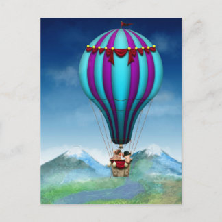 Flying Pig - Ballon - Auf und Ab Postkarte